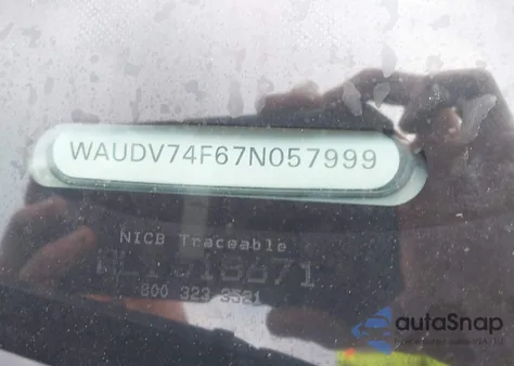 2007 Audi A6 4.2 из США, поврежденный, VIN WAUDV74F67N057999